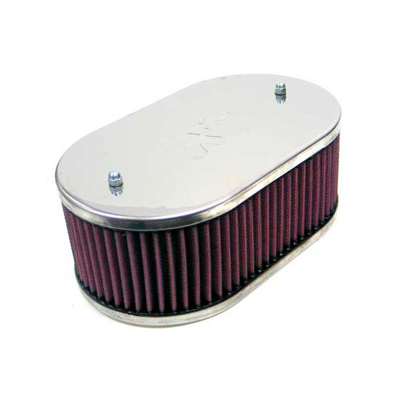 K&N Filtre à Air ovale large sur mesure pour carburateur Weber 32/36 DGV/DGAV/DGMS, 38 DGAS/DGAR, Hauteur d'assemblage 65mm (56-9075)