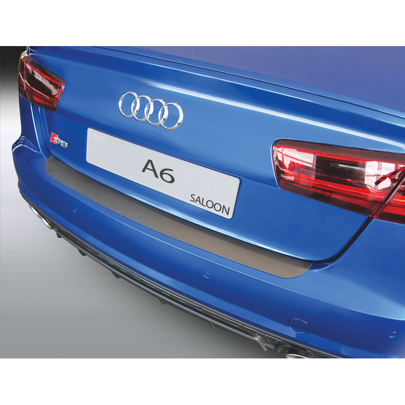 Protection de seuil arrière (ABS) sur mesure pour Audi A6 Sedan 6/2016-5/2018 Noir