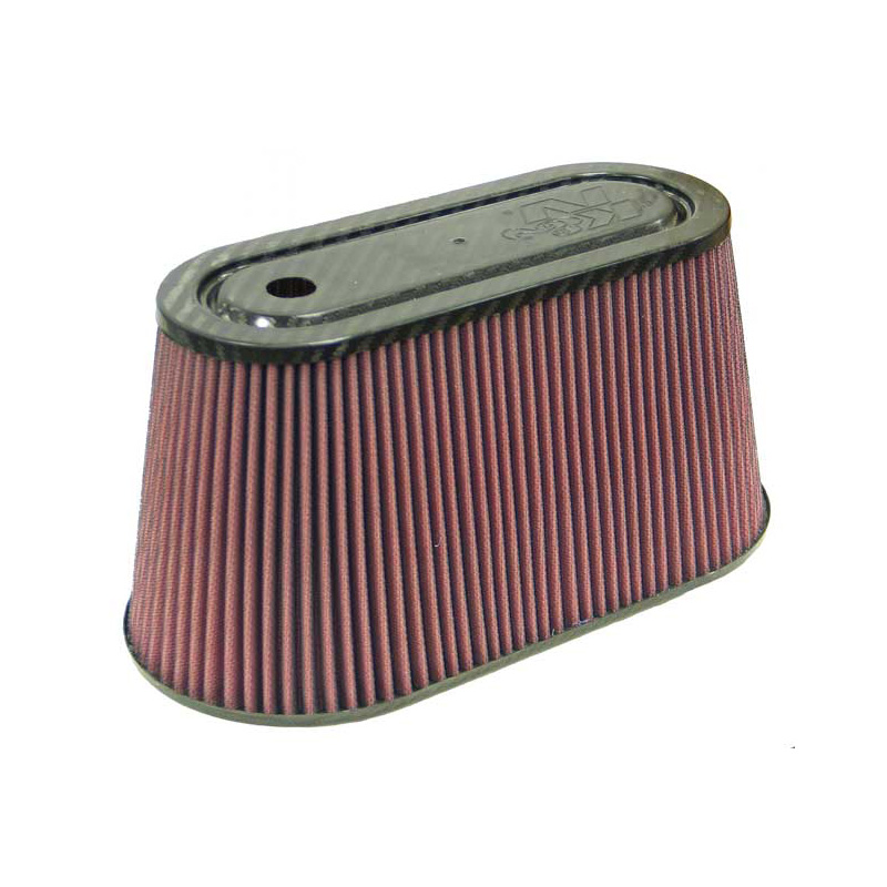 K&N Filtre à Air universel - avec fibre de carbone - 98mm raccord, 305mm x 152mm base, 252mm x 100mm du haut, 152mm hauteur (RP-5070)