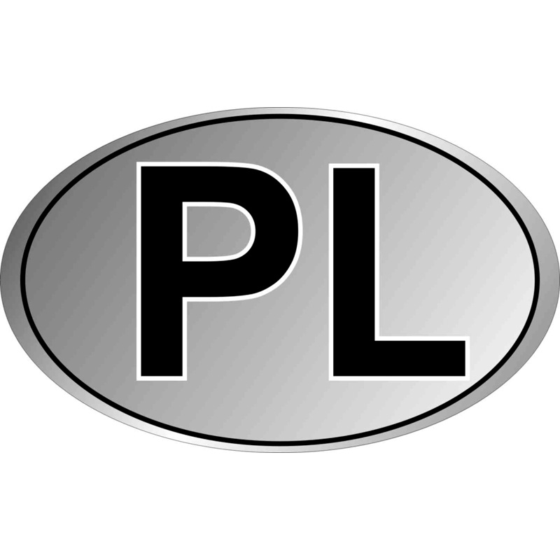 Autocollant AutoTattoo PL + Flags 3D Chrome - 12,4 x 7,6 cm