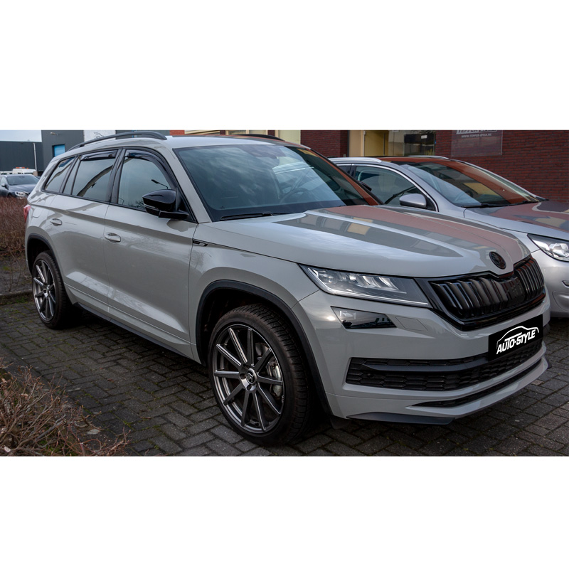 Déflecteurs latéraux Master Noir (arrière) sur mesure pour Skoda Kodiaq 2017- (Cadre de fenêtre chromé ou noir)
