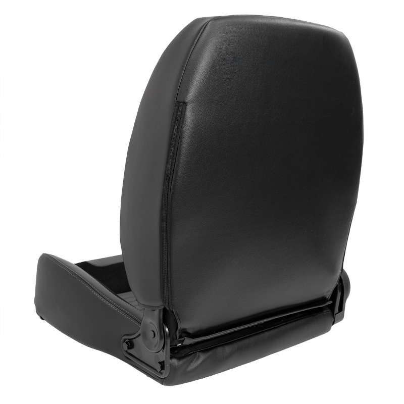 Siège baquet 'Classic II' - Simili Cuir Noir + suède + Surpiqûres gris - Dossier réglable à droite - incl. glissières
