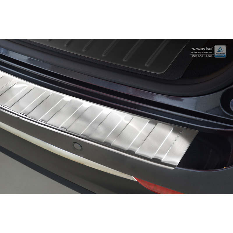 Protection de seuil arrière inox sur mesure pour Kia Optima Combi 2016- 'Ribs'