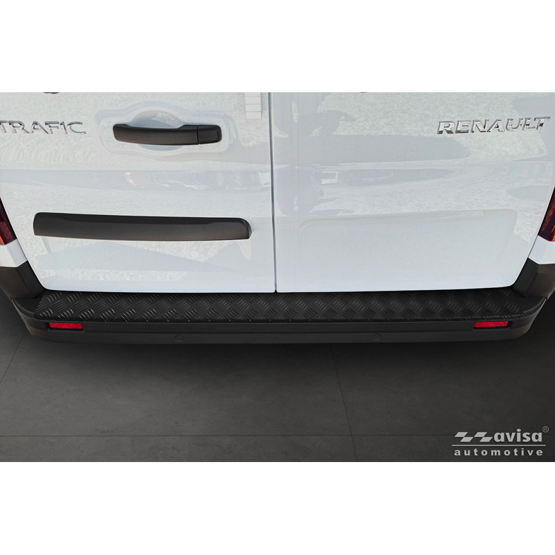 Avisa Protection de seuil arrière en aluminium noir mat sur mesure pour Renault Trafic III / Nissan NV300 2014- / Opel Vivaro 2014-2019 & Fiat Talento 2016-2021 '3mm Riffled Plate'