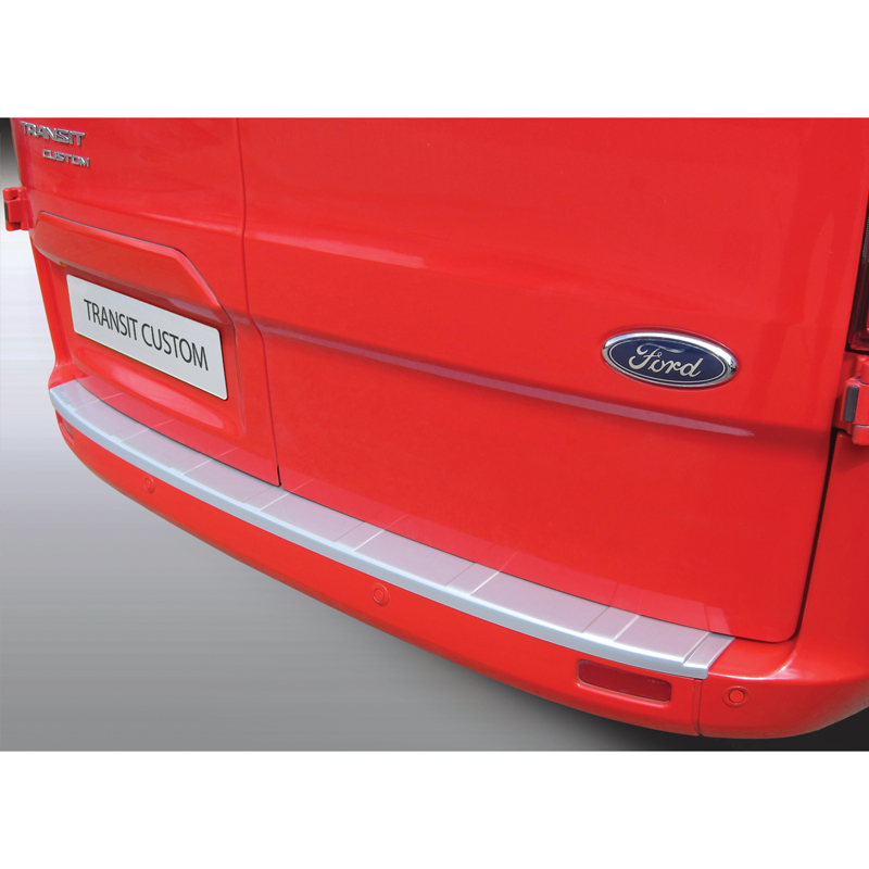 Protection de seuil arrière (ABS) sur mesure pour Ford Transit/Tourneo Custom 2014- Argent