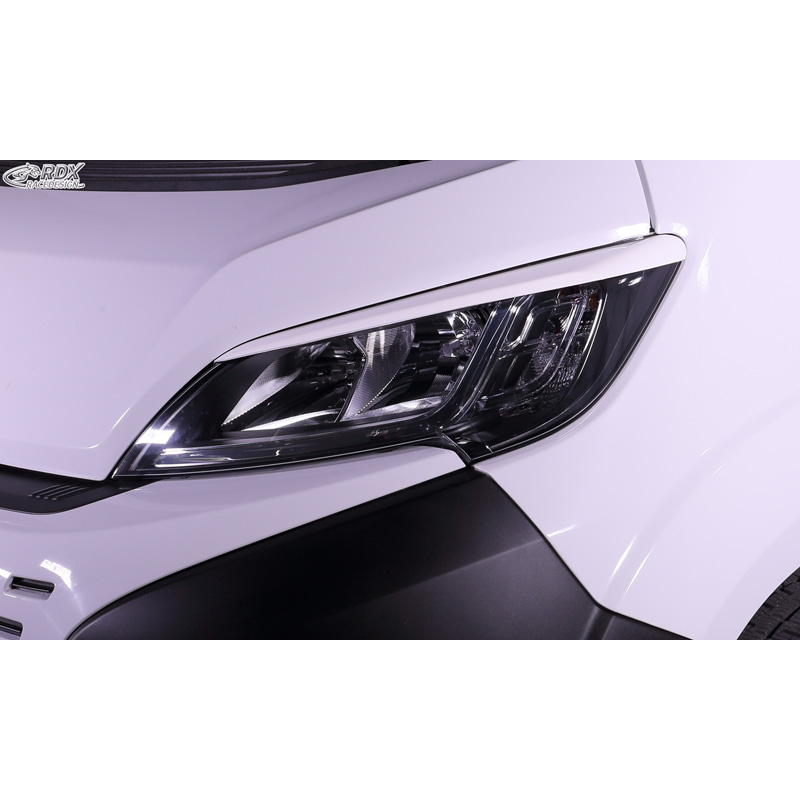 Spoilers de phares sur mesure pour Citroën Jumper & Fiat Ducato & Peugeot Boxer 2014- / Opel Movano 2021- / Toyota Proace Max 2024- (ABS Blanc Brillant)