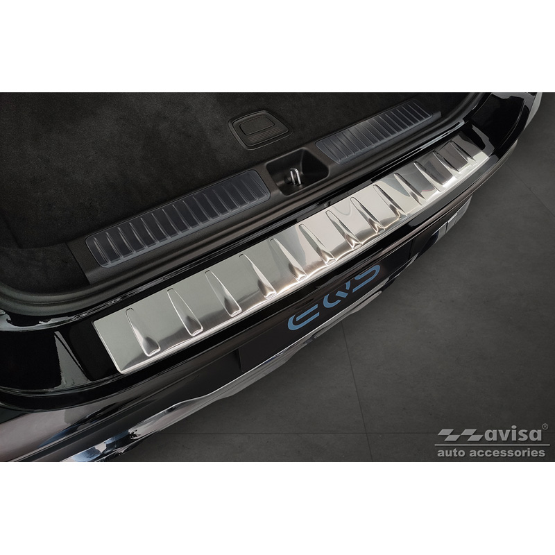 Protection de seuil arrière inox sur mesure pour Mercedes EQS SUV (X296) 2022- 'Ribs'