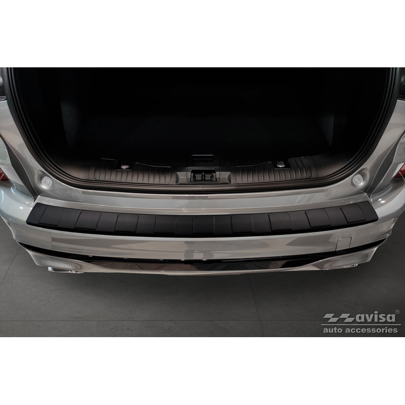 Protection de seuil arrière inox noir mat sur mesure pour Ford Kuga III ST-Line/Vignale/Hybrid ST-Line 2019-2024 & FL 2024- 'Ribs'