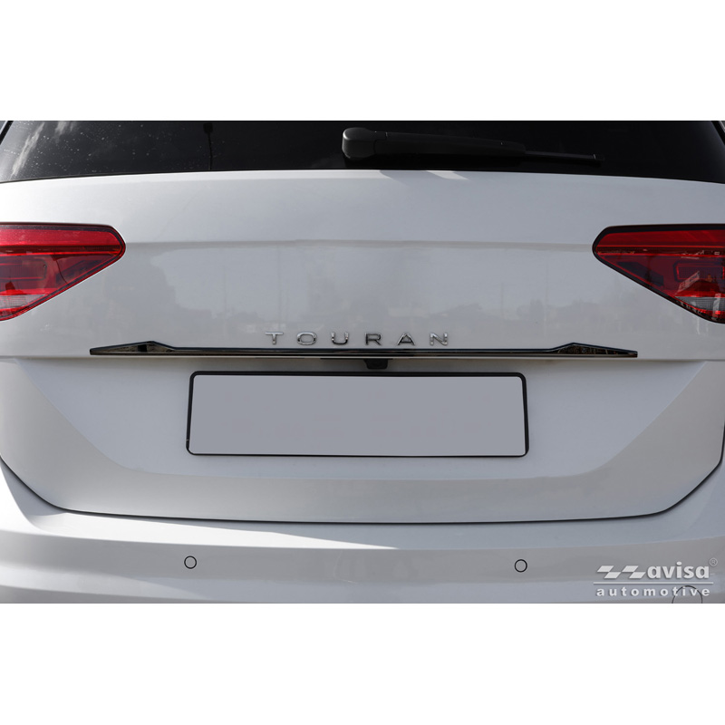 Avisa Moulure de hayon en Inox Noir Chrome sur mesure pour Volkswagen Touran (5T1) R-Line 2015-