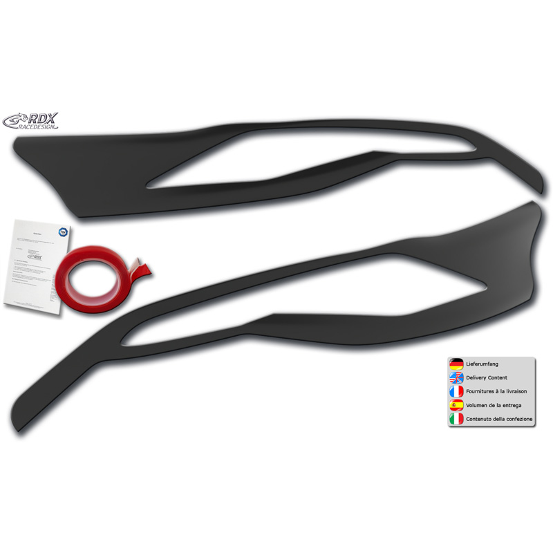 RDX Spoilers de phares sur mesure pour Ford Transit Custom & Tourneo Custom 2012-2018 (ABS)