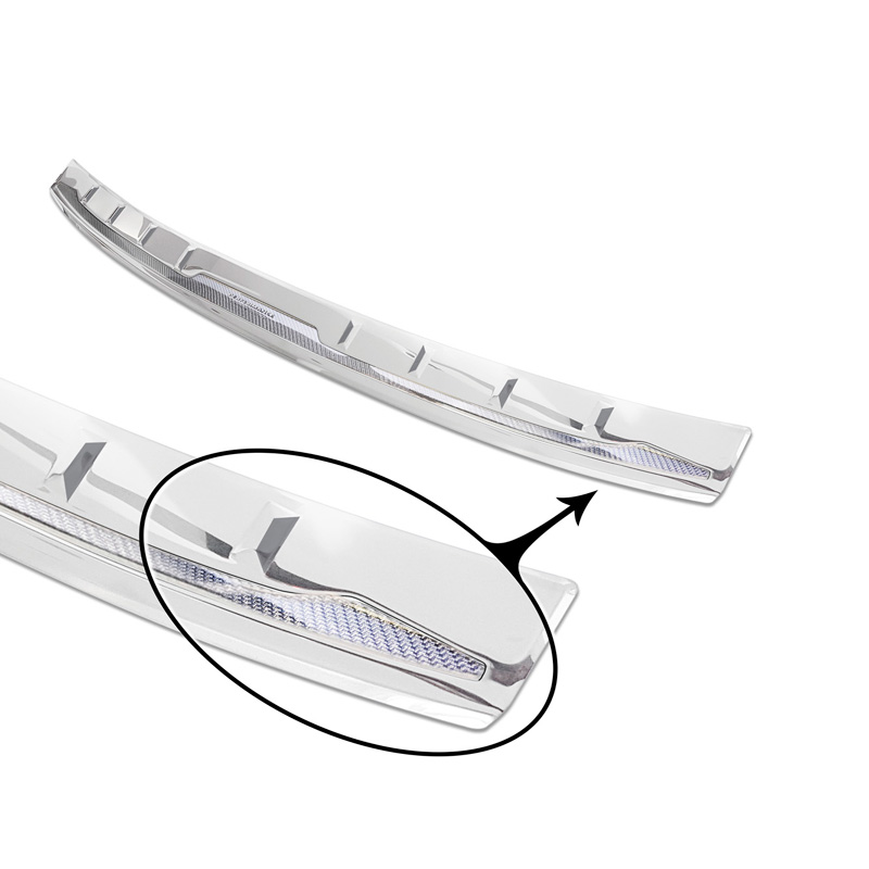 Protection de seuil arrière inox 'Deluxe' sur mesure pour BMW X5 G05 Paquet M 2018- 'Performance' excl. M-Competition Argent/Carbone Argent