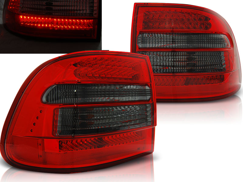 Feux arriere Porsche Cayenne LED rouges/de fumee