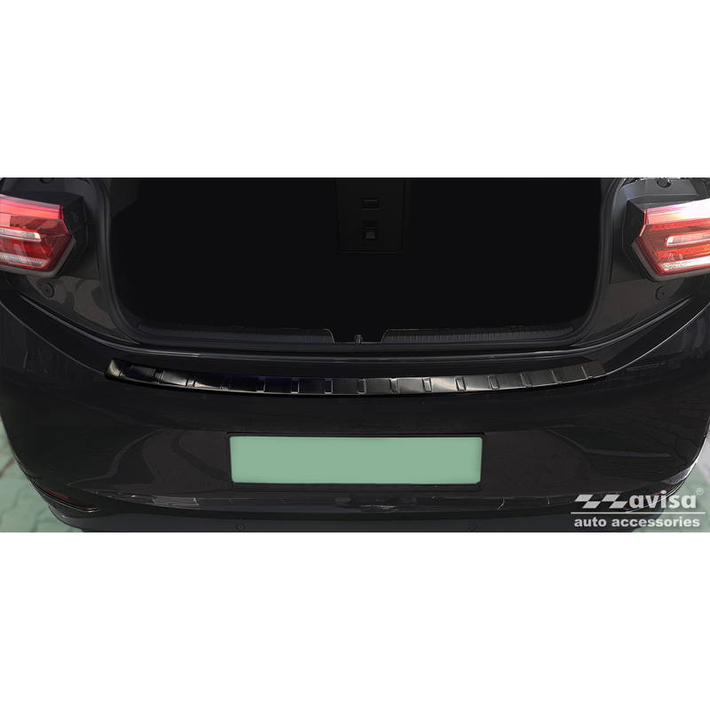 Protection de seuil arrière inox noir sur mesure pour Volkswagen ID.3 2020-2023 & FL 2023- 'Ribs'