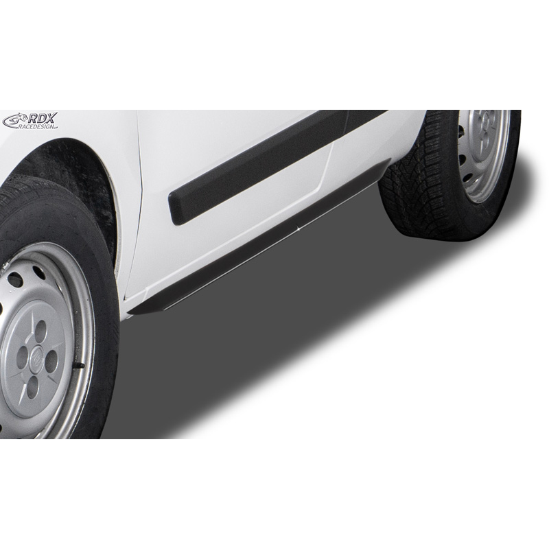 RDX Racedesign Jupes latérales 'Slim' sur mesure pour Fiat Qubo & Fiorino (225) 2016-2024 (ABS noir luisant)