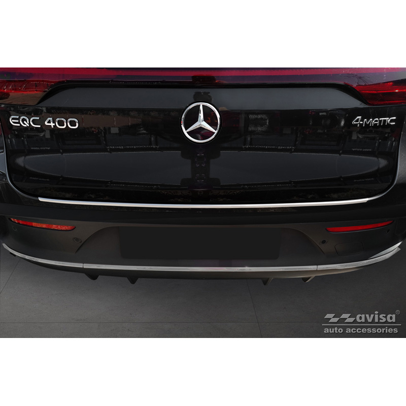 Protection de seuil arrière inox sur mesure pour Mercedes EQC (N293) 2019- 'Ribs'