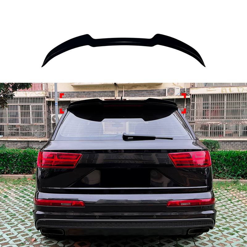 Becquet de toit (Spoiler Cap) sur mesure pour Audi Q7 (4M) 2015-2019 & FL 2019 incl. S-Line (ABS Noir Luisant)