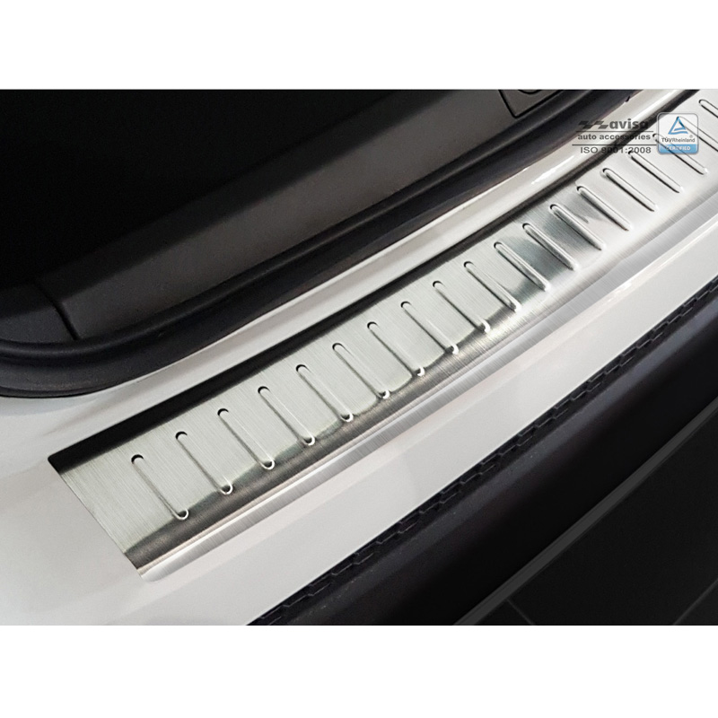 Protection de seuil arrière inox sur mesure pour Fiat 500X 2015-2018 'Ribs'