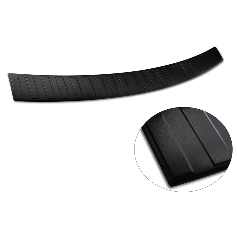 Protection de seuil arrière inox noir mat sur mesure pour Audi Q5 2008-2012 & 2012- 'Ribs'