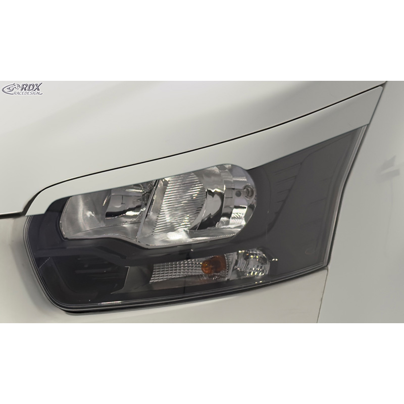 RDX Racedesign Spoilers de phares sur mesure pour Ford Transit (Phares au xénon et halogènes noirs) 2014- (ABS)
