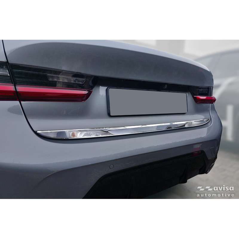 Avisa Revêtement d'habillage du hayon du coffre inox Chrome sur mesure pour BMW Série 3 (G20) M-Sport Facelift 2018-2022, Facelift 2022-2024 & Facelift 2024-