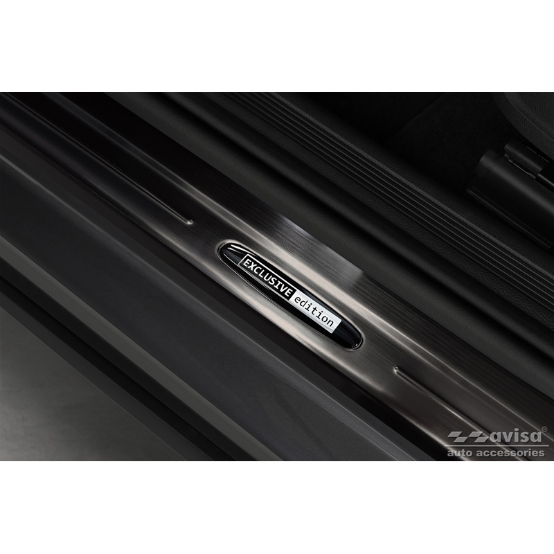 Seuils de portes inoxydable noir sur mesure pour Volkswagen Taigo 2021- 'Exclusive Edition' - 4-pièces