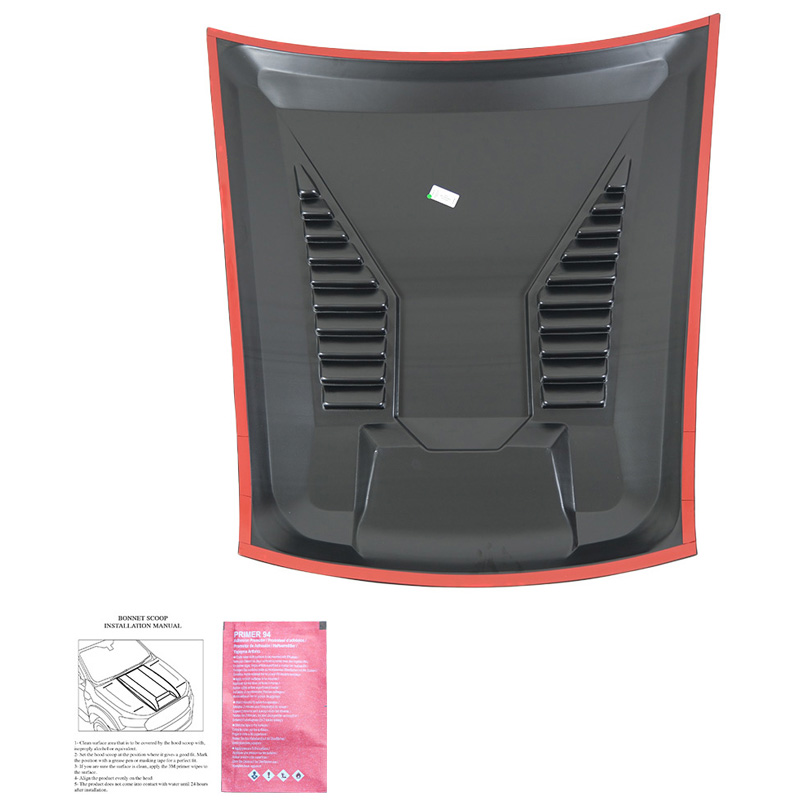 Écope de capot sur mesure pour Toyota Hilux 8ème Gen. 2015-2020 - Version 2 - Noir mat