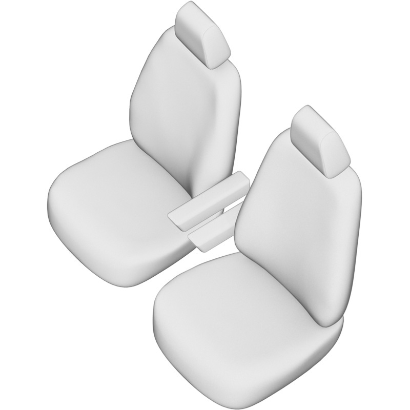 Original Design Housses de siège en tissu 1+1 sur mesure pour Citroën Berlingo/Peugeot Partner 2008-2018 (airbag sous couverture plastique)