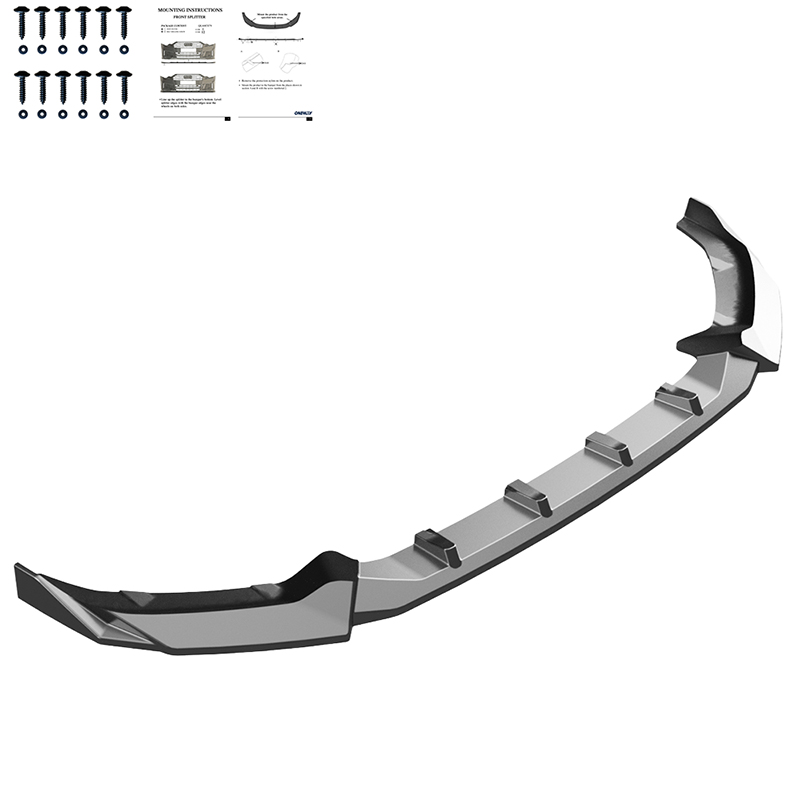 Oneway Spoiler avant sur mesure pour BMW Serie-5 G60/G61 Sedan/Touring M-Pack 2023- incl. i5 - Noir luisant
