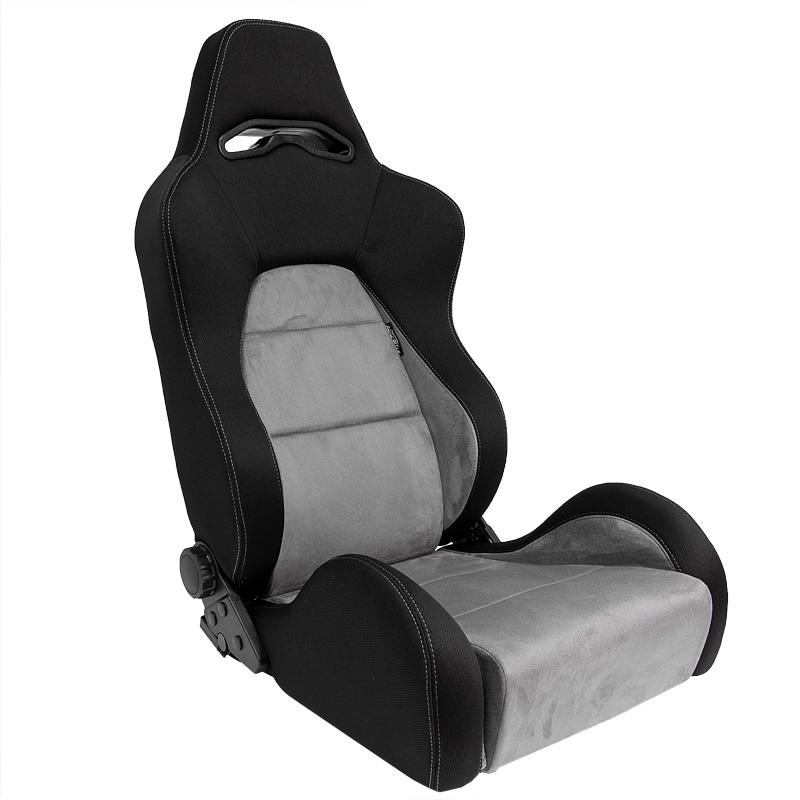 Siège baquet 'Eco Soft' - Noir/Gris - Dossier réglable - incl. glissières