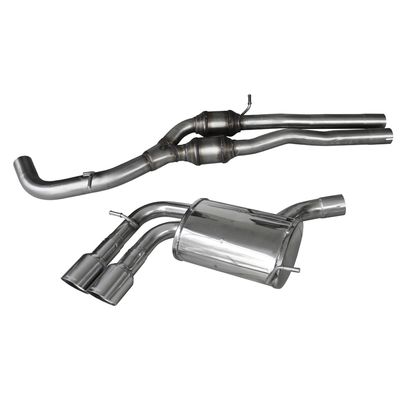 100% Inox Échappement Double + Silencieux centrale sur mesure pour Audi RS3 2.5TFSI Quattro (340cv) 2011- Droite/Gauche 2x90mm Racing