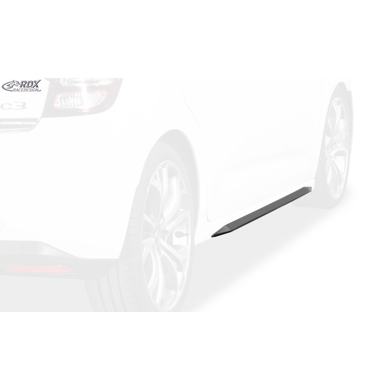 Jupes latérales 'Slim' sur mesure pour Citroën C3 2009-2016 (ABS noir luisant)