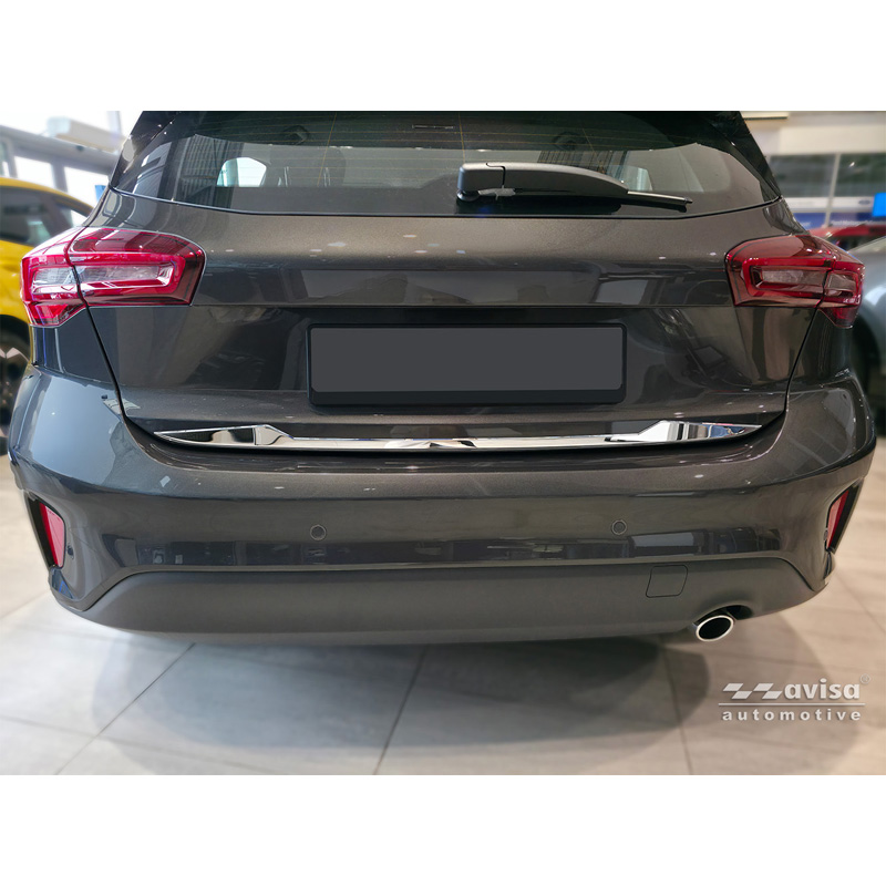Avisa Revêtement d'habillage du hayon du coffre inox Chrome sur mesure pour Ford Focus IV HB 2018-2021 & Facelift 2021-