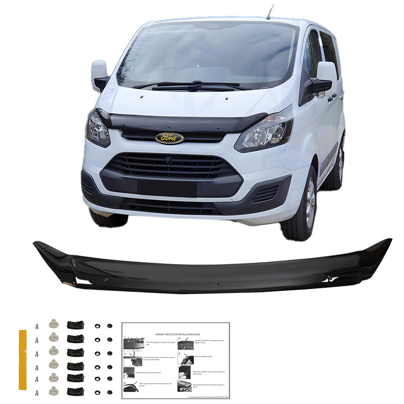 Protection du capot sur mesure pour Ford Transit Custom MK1 2012-2018 - Noir brillant
