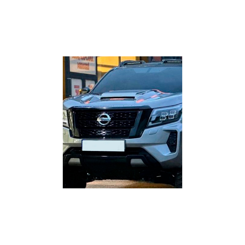 Écope de capot sur mesure pour Nissan Navara D23 NP300 2014-2021 - Noir mat
