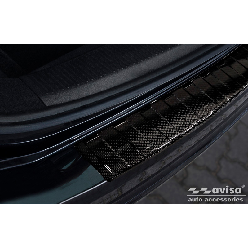Protection de seuil arrière carboné 3D sur mesure pour Seat Alhambra 2010- 'Ribs'