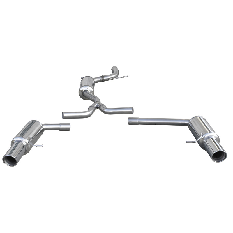 100% Inox Échappement Double + Silencieux centrale sur mesure pour Audi A4 B8 Avant 2.0TFSi/3.2 V6 2WD 2008- Droite/Gauche 100mm X-Race