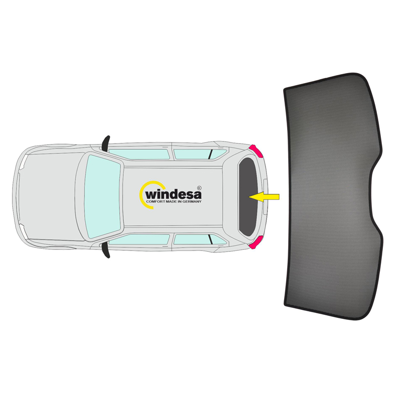 SunClip Protection visuelle & solaire sur mesure pour Mercedes Classe-V W447 2014-2024 (seulement hayon arrière)