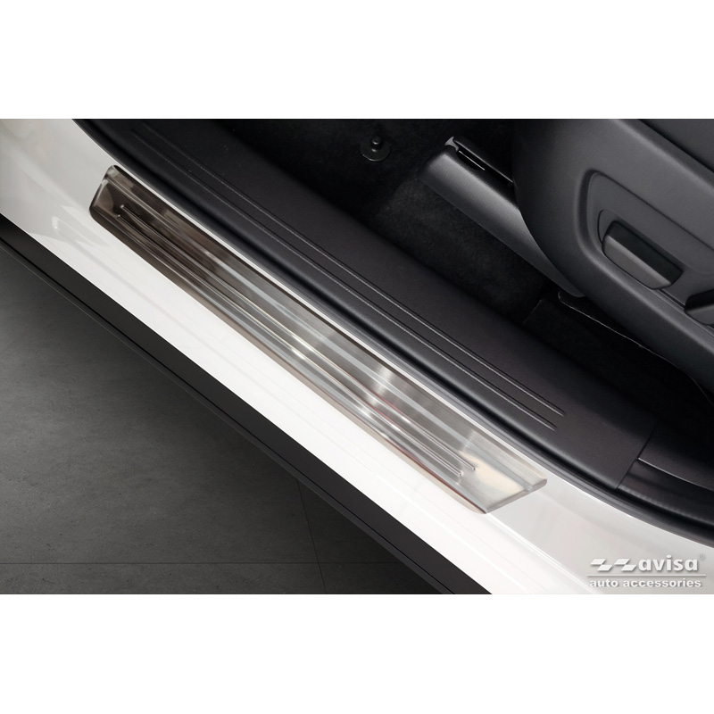 Seuils de portes inoxydable sur mesure pour Mazda CX-60 (KH) 2022- - 'Lines' - 4-pièces