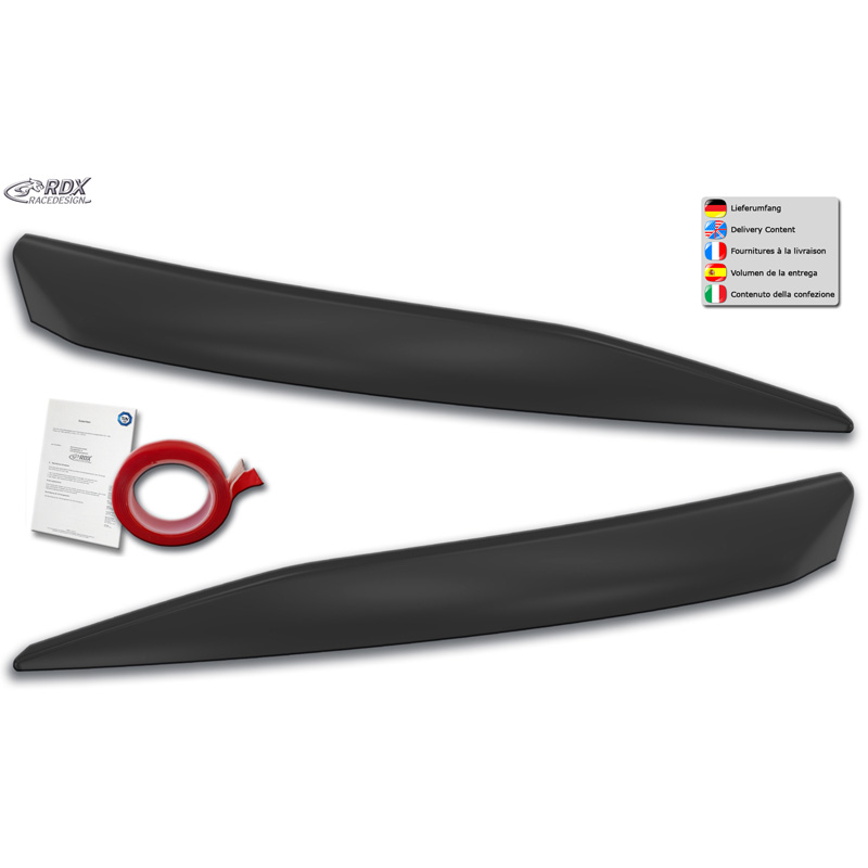 Spoilers de phares sur mesure pour Audi A5 (F5) 2016-2020 & Facelift 2020- (uniquement phares à LED, pas pour Matrix-LED) (ABS)