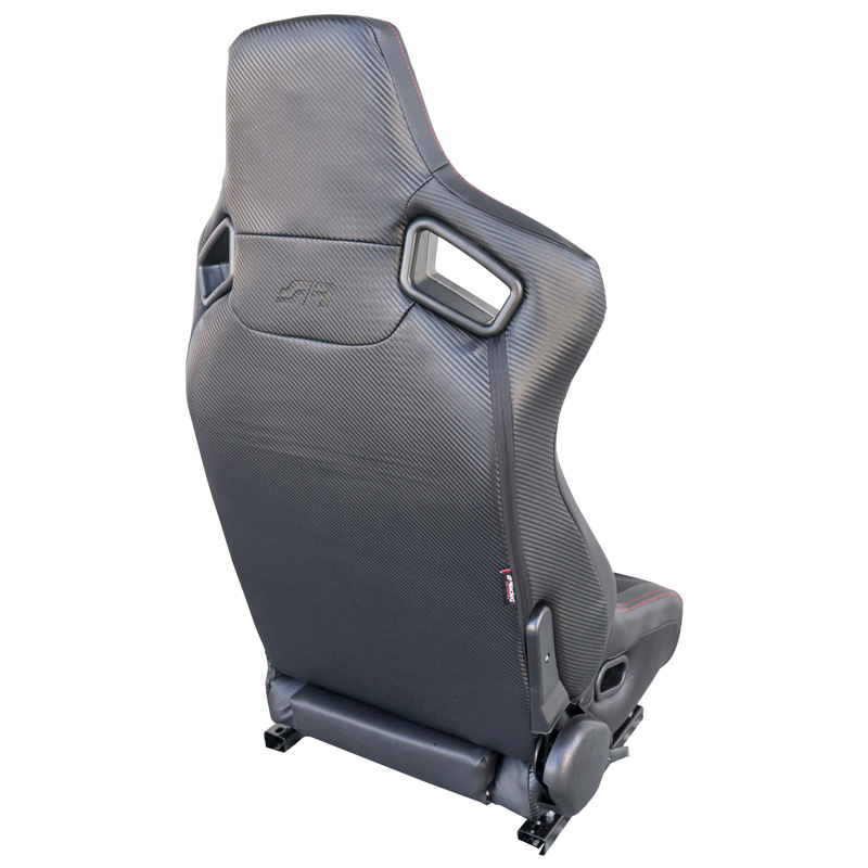 Simoni Racing Siège Baquet Emerson - Eco-Cuir Noir - Réglable du Côté Gauche - incl. Glissières