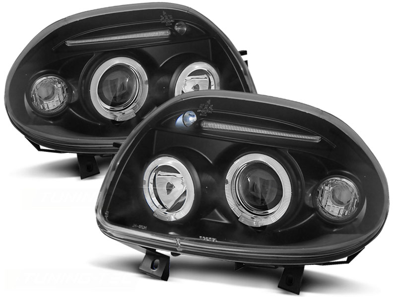 Phares Angel Eyes Renault Clio B 9.98-5.01 noire