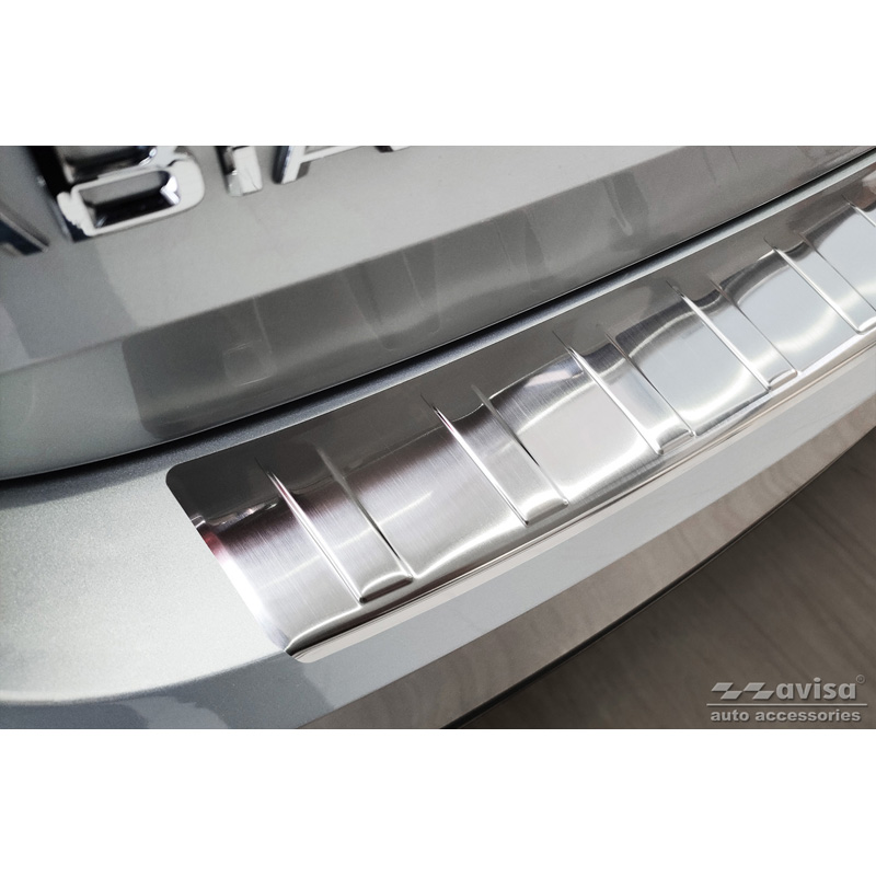 Protection de seuil arrière inox sur mesure pour Skoda Fabia IV Hatchback 2021- 'Ribs'