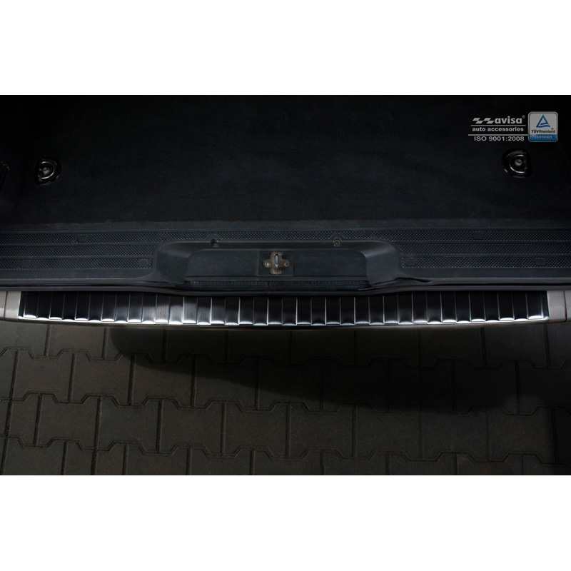 Protection de seuil arrière inox noir sur mesure pour Mercedes Vito / Viano 2003-2014 'Ribs'