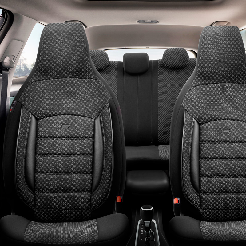 Housse de sièges 'CityBug' universel en textile 'Sport Plus' Noir - 9-pièces - adapté aux Side-Airbags