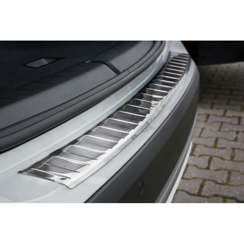 Protection de seuil arrière inox sur mesure pour BMW X1 F48 2015-2022 'Ribs'