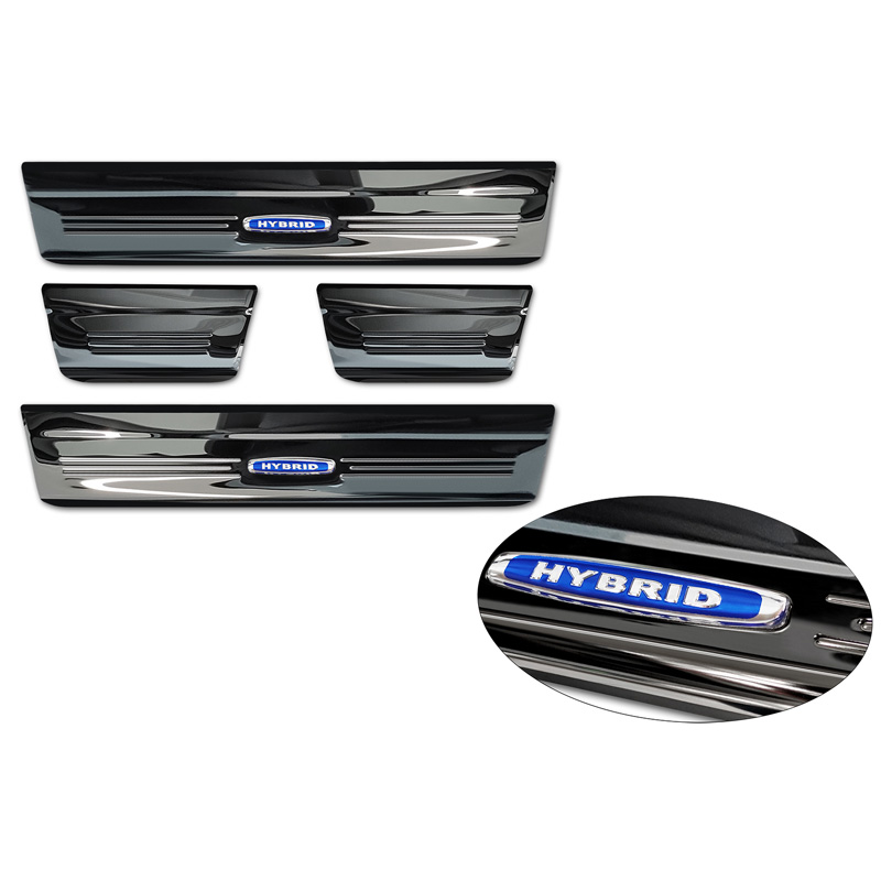 Seuils de portes inoxydable noir sur mesure pour Honda HR-V 2021- 'Hybrid'  - 4-pièces