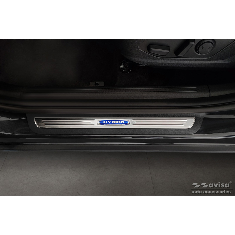 Seuils de portes inoxydable sur mesure pour Kia Sportage V 2021- 'Hybrid' - 2-pièces