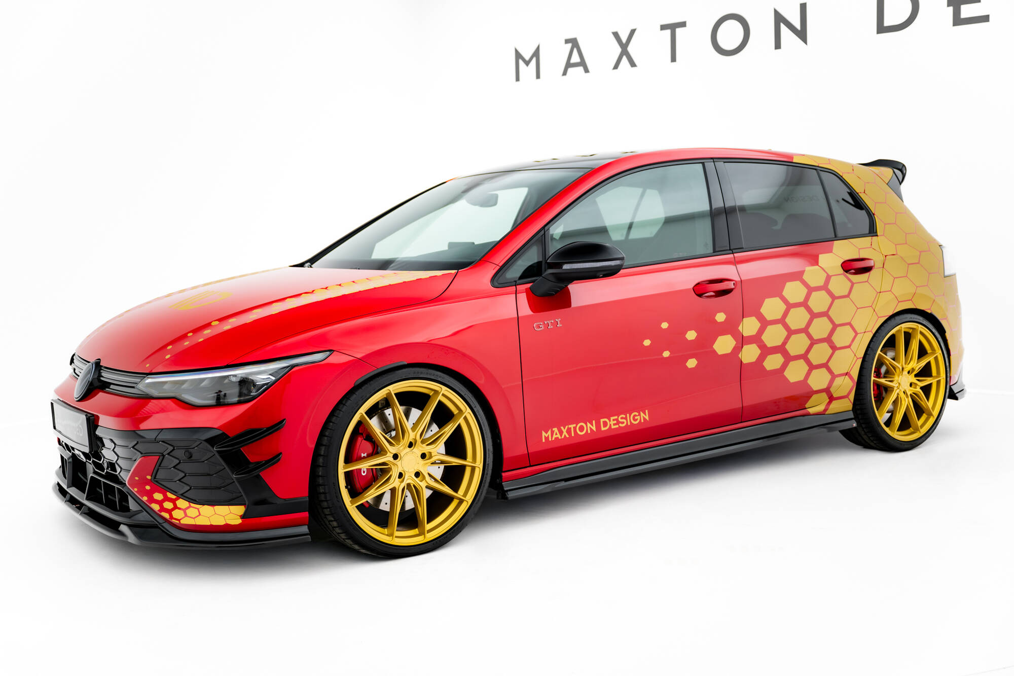 Zijskirts V.1 Volkswagen Golf GTI Clubsport MK8 Facelift Maxton Glanzend zwart