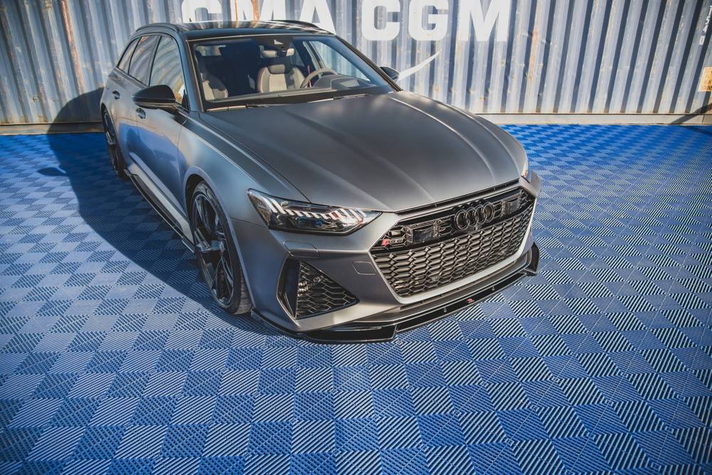 Voorspoiler V.1 Audi RS6 / RS7 C8 Maxton Glanzend Zwart