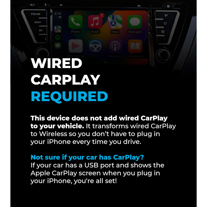 Adaptateur sans fil AutoSky WUA-8 pour CarPlay et Android Auto – Clé USB - Sapphire Edition